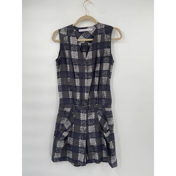 & Other Stories Gray V Neck Sleeveless Silk‎ Blend Romper US size 2 - Picture 4 of 5